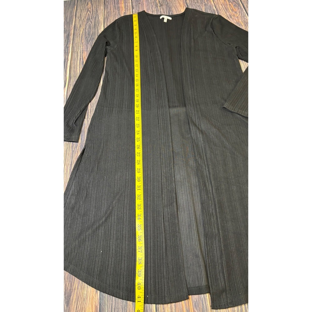 Maurices Cardigan Duster Womens M Black Ribbed Longline Open Front Midi Knit - Picture 3 of 16